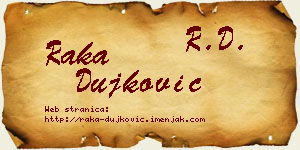 Raka Dujković vizit kartica